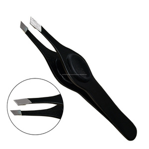 Pince à épiler droite WORLD PRECISION SURGICAL en acier inoxydable, légère, à pointe fine, avec poignée confortable, réutilisable pour les poils des sourcils - Product Image 1
