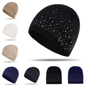 Fashion Dot Diamond Cotton Beanie Hat for Women Casual Printed Warm Knitted News <b>boy</b> Style winter <b>Cap</b> - Product Image 6