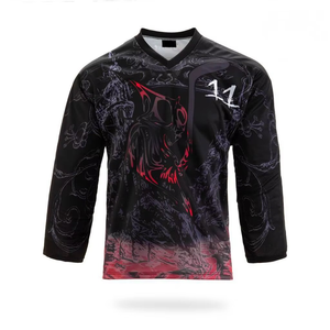 เสื้อฮอกกี้น้ำแข็งแบบซับลิเมชั่นพร้อมโลโก้ OEM แบบกำหนดเอง ชุดยูนิฟอร์มฮอกกี้น้ำแข็งพร้อมดีไซน์แบบกำหนดเอง ชุดกีฬาสำหรับทีม - Product Image 5
