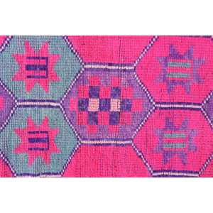 Tapis turc vintage, tapis de 3x11,1 pieds, tapis persan rose et violet - Product Image 5