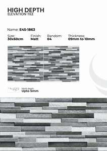 Revêtements de façade haut de gamme utilisant des carreaux en porcelaine à finition mate de 300x600 mm à haute profondeur - Product Image 5