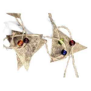 Guirlande triangulaire en métal recyclé, décoration bohème pour fêtes intérieures et extérieures, jardin, maison, thème bohème - Product Image 2
