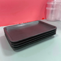 QUANG QUAN Vente en gros de barquettes alimentaires jetables écologiques en mousse noire, personnalisées pour usage industriel et domestique, pour viande fraîche, légumes et fruits