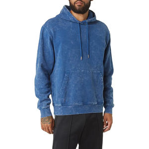 เสื้อฮู้ดสตรีทแวร์แฟชั่นใหม่สำหรับผู้ชาย สวมใส่สบาย ระบายอากาศได้ดี ลวดลายย้อมสีแบบ Acid Wash พร้อมปักโลโก้ตามแบบที่ต้องการ พิมพ์ลายบนผ้าฝ้าย 100% - Product Image 1