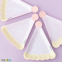 Ensemble d'assiettes en papier TC de 6 pouces, biodégradables, jetables, personnalisées, 6 assiettes + 6 fourchettes, plateau pour fête, certifié HACCP/ISO/NSF