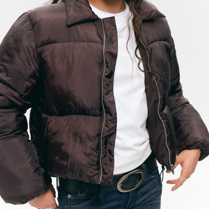 Women Classic Outerwear Warm Comfortable OEM Custom Puffer <b>Jacket</b> 2026 Nylon Puffer <b>Jacket</b> with Full Zip Closure Street Style - Product Image 3