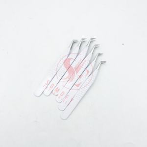 Meilleure vente pince à cils en acier inoxydable de haute qualité avec couleur blanche et argent/embouts en fibre de volume durable - Product Image 2