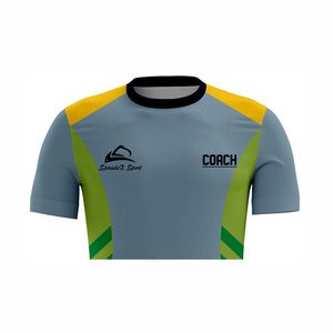 เสื้อโค้ชสำหรับเสื้อ-เสื้อแขนสั้นแบบสปอร์ตพิมพ์ลายโพลีเอสเตอร์ - Product Image 4