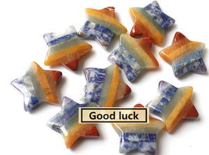 Étoile plate en pierres précieuses collées à 7 chakras de qualité supérieure 2024 pour la guérison de la méditation Reiki en vrac - Product Image 6