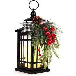 Nueva llegada atractiva decoración navideña para el hogar linterna de Metal portavelas linterna colgante negra para proveedores mayoristas - Product Image 4