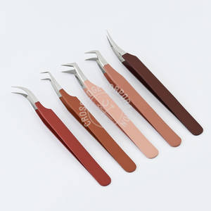 Pinza para Extensión de Pestañas con Punta de Fibra, 90 Grados, Agarre Fuerte, Curvada, Herramienta Clásica para Pestañas, Superventas - Product Image 1