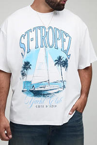 Paysage de mer 2025 impression numérique surdimensionné hommes coton T-Shirt Premium personnalisé Streetwear motif 100% coton 180GSM 240GSM - Product Image 3