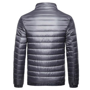 2025 qualité supérieure brillant gris couleur bulle hommes vestes personnaliser Polyester tissu col montant hommes vers le bas rembourré bouffant veste - Product Image 4