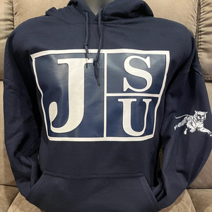 Sudadera con Capucha HBCU para Hombre, de la Universidad Estatal de Jackson, Color Azul Marino, con Logotipo Personalizado en la Parte Delantera, Servicio OEM - Product Image 4