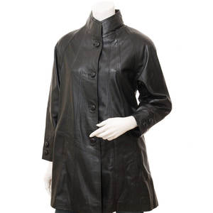 Chaqueta de Cuero para Mujer, para Uso Casual, de Primera Calidad, con Cierre Frontal, Chaquetas de Cuero para Damas - Product Image 1