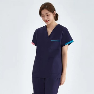 Uniforme quirúrgico de manga corta con cuello en V, trajes de fregado quirúrgico, uniforme de Enfermería de alta calidad, traje de trabajo de seguridad clínica, ropa OEM - Product Image 6