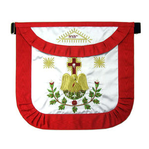 Maçonnique Marque Regalia Robe Tablier Col Ensemble Brodé À La Main De Luxe Sur Mesure En Cuir Véritable Tablier À Coudre Badge Tissu Matériel - Product Image 6