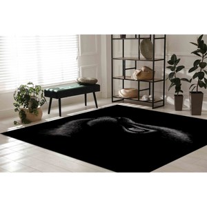 Tapis à motifs de chats, Tapis imprimé, Tapis pour chats, Tapis animalier, Tapis noir, Tapis imprimé 3D, Tapis fin non tissé - Product Image 2