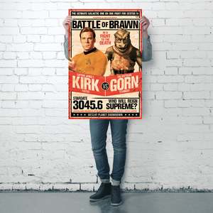 Póster de Star Trek de estilo moderno, lienzo de Kirk Vs Gornstar con marco negro para decoración de pared - Product Image 3