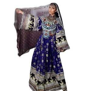 ชุดเดรสลูกไม้แขนยาวปักลายดอกไม้สำหรับผู้หญิงชุดเดรสลำลองยาวถึงพื้นงานปักแบบเรียบง่ายสำหรับเทศกาล afghan kuchi 2025 - Product Image 1