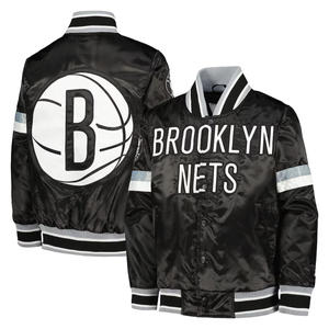Veste en satin personnalisable, brodée pour les clubs de basket-ball, support d'hiver High Street Hip Hop Vintage Letterman College Jacket OEM - Product Image 5