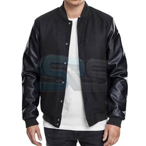 Veste d'hiver pour hommes de haute qualité Style Letterman Logo personnalisé chaud corps en laine et manches en cuir veste d'hiver pour hommes nouveau Design - Product Image 4