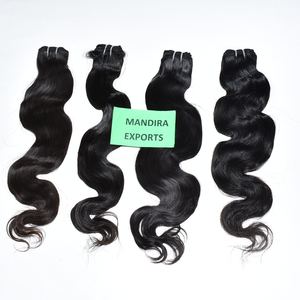 100% naturel vierge noir couleur longue vague de corps faisceaux pas cher sans produits chimiques indien Temple Extensions de cheveux humains - Product Image 5