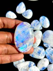 Arc-en-ciel Moonstone Gemstone Lot Cabochons pour Bagues Boucles D'oreilles Bijoux - Product Image 2