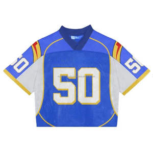 Camiseta de Fútbol de Poliéster de Manga Corta Transpirable con Cuello en V Unisex, Tendencia Principal 2026 |   Ropa Deportiva Personalizada para Equipos de Fútbol Americano - Product Image 3