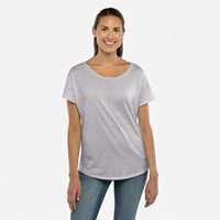 Next Level Apparel 1560 Kaos Wanita Model Dolman Motif Denim/Flanel Bernapas dengan Kerah Scoop Lengan Pendek