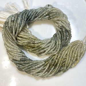 2.5-3MM Mousse Aigue-Marine Facettes Rondelle Forme Perles Pierres Précieuses Naturelles Minuscules Perles, Perles En Gros Boutique - Product Image 5