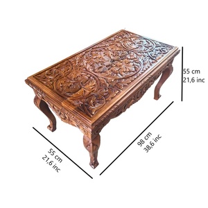 Mesa de centro antigua hecha de madera maciza de teca de alta calidad con color marrón para interiores o exteriores - Product Image 6