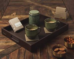 Plateau de service en cuir de conception faite à la main de haute qualité avec support Support d'une seule pièce supplémentaire de qualité supérieure à un coût très extrême - Product Image 6