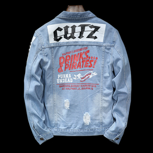 Vente en gros d'une valeur d'achat pour hommes Jean Vestes Classique Décontracté Denim Veste Mode Hip Hop Streetwear Veste - Product Image 5