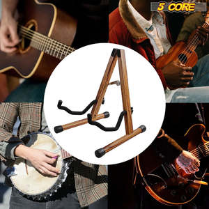 Support de guitare en bois à 5 brins, type A, avec bras en mousse souple et patins en caoutchouc pour guitare acoustique, électrique, basse et ukulélé - Product Image 6