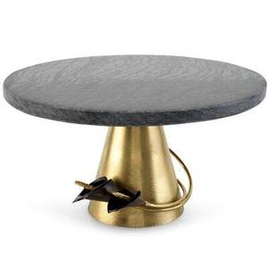 Base para Pastel Moderna, Ecológica y de Metal de Lujo con Base Floral Dorada y Plateada - Product Image 3