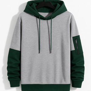 Sudadera con capucha de algodón 2026 de alta calidad para hombre de invierno 100%, ropa de calle personalizada, fábrica de moda al por mayor, Sudadera con capucha extragrande teñida lisa - Product Image 3