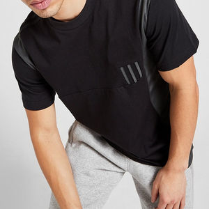 2025 T-shirt en microfibre pour hommes 50% coton 50% polyester blanc uni avec logo personnalisé vente en gros OEM disponible - Product Image 2