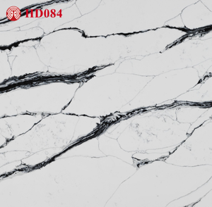 หินควอทซ์เผาแบบฟิวชั่นสีดำลวดลายเหมือนหินอ่อนเทียมหรูหราใช้ในห้องโถง - Product Image 6