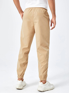 Pantalon de jogging en laine décontracté grande taille pour hommes pantalon de survêtement taille moyenne fermeture élastique pantalon à effet délavé en gros - Product Image 3