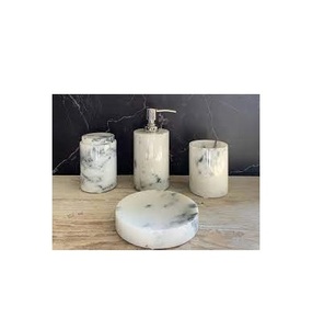 Ensemble d'accessoires de salle de bain de luxe en marbre gris 3 pièces pour taille personnalisée prix bon marché et utilisation à la main pour la vente - Product Image 2