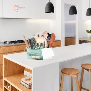 Hot Selling Awesome Galvanized Utensils Holder Fancy Green Color New Look Handmade Oval Shape Metal Caddy Tool <b>For</b> Kitchenware - Product Image 4