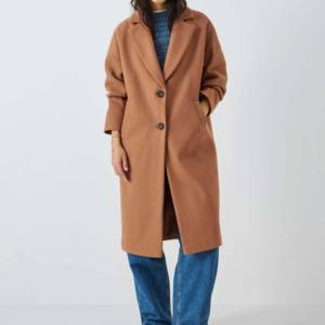 OEM invierno puro transpirable Color mujer estilo largo Turn-Down Collar único suelto abrigo de lana al por mayor chaquetas de manga larga para niña - Product Image 5