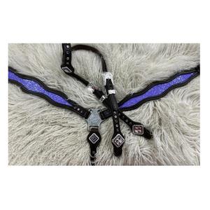 Headstall americano occidental con herrajes de latón con marca personalizada Headstall de cuero occidental bienvenido para caballo - Product Image 2