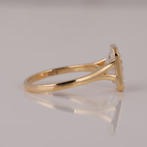 3.00CT Emerald Cut Lab Grown Diamond Bezel Setting Luxueux 18K Gold Solid Engagement Ring Trendy Style Gift Ring for Women IGI - Product Image 5