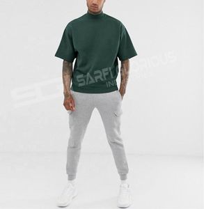 T-shirt d'entraînement avec logo personnalisé pour hommes, vêtements de sport de fitness respirants et anti-rides avec motif solide et col rond sérigraphié - Product Image 5