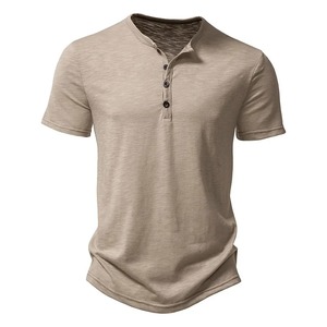 Autumn <b>Henley</b> Collar T <b>Shirt</b> <b>Men</b> Casual Solid Color Long Sleeve T <b>Shirt</b> for <b>Men</b> High Quality 100% Cotton Fashion <b>Mens</b> T <b>Shirts</b> - Product Image 1