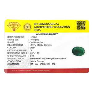 พลอยมรกตทรงรีสีเขียวธรรมชาติ 5.55 กะรัต (ใบรับรอง IGI) - Product Image 4