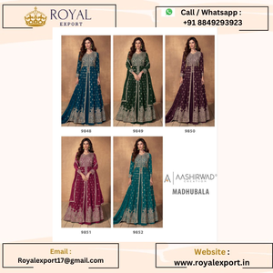 เปิดตัวชุดสูทสวย Georgette Santoon คอลเลกชันสูทชาวปากีสถานอินเดีย มีจําหน่ายในราคาขายส่งสุราษฎร์อินเดีย - Product Image 2