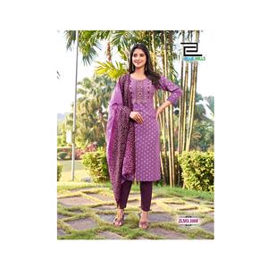 Suave y ligero Heavy Chanderi Foil Print Kurta para mujer Estilo versátil para todas las ocasiones Fácil de usar y mantener - Product Image 1